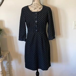 Boden Corduroy Polka Dot Button Top Dress